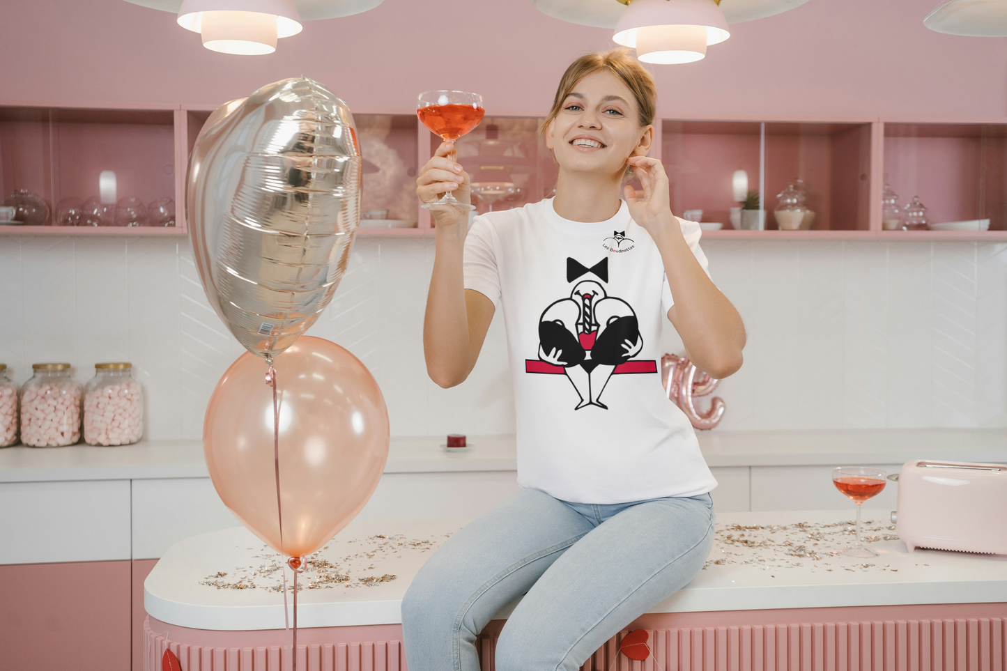 T-shirt Siroteuse avec texte au dos