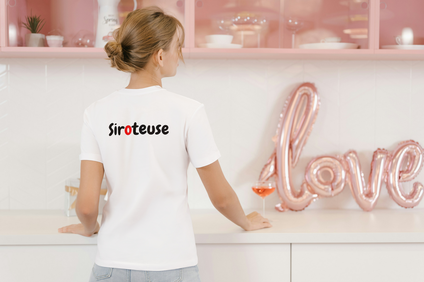 T-shirt Siroteuse avec texte au dos