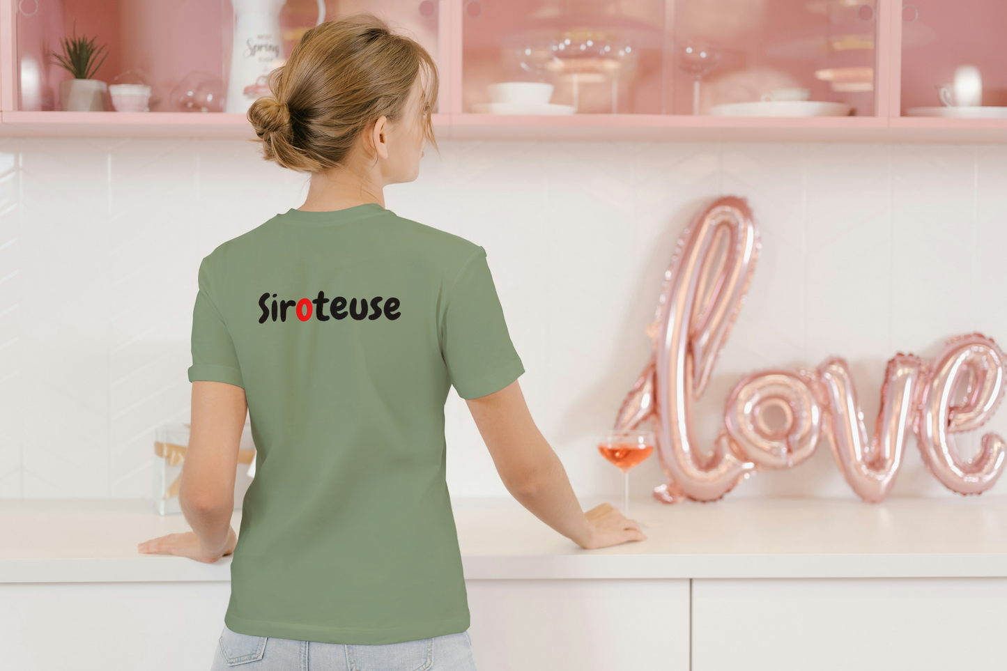 T-shirt Siroteuse avec texte au dos