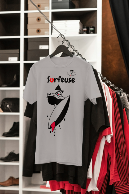 T-shirt Surfeuse avec Logo à l'Arrière