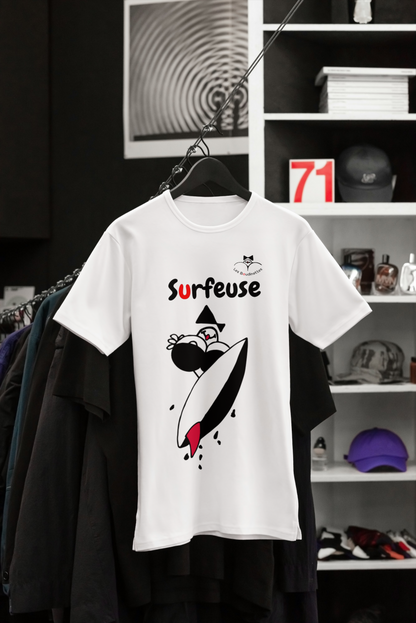 T-shirt Surfeuse avec Logo à l'Arrière