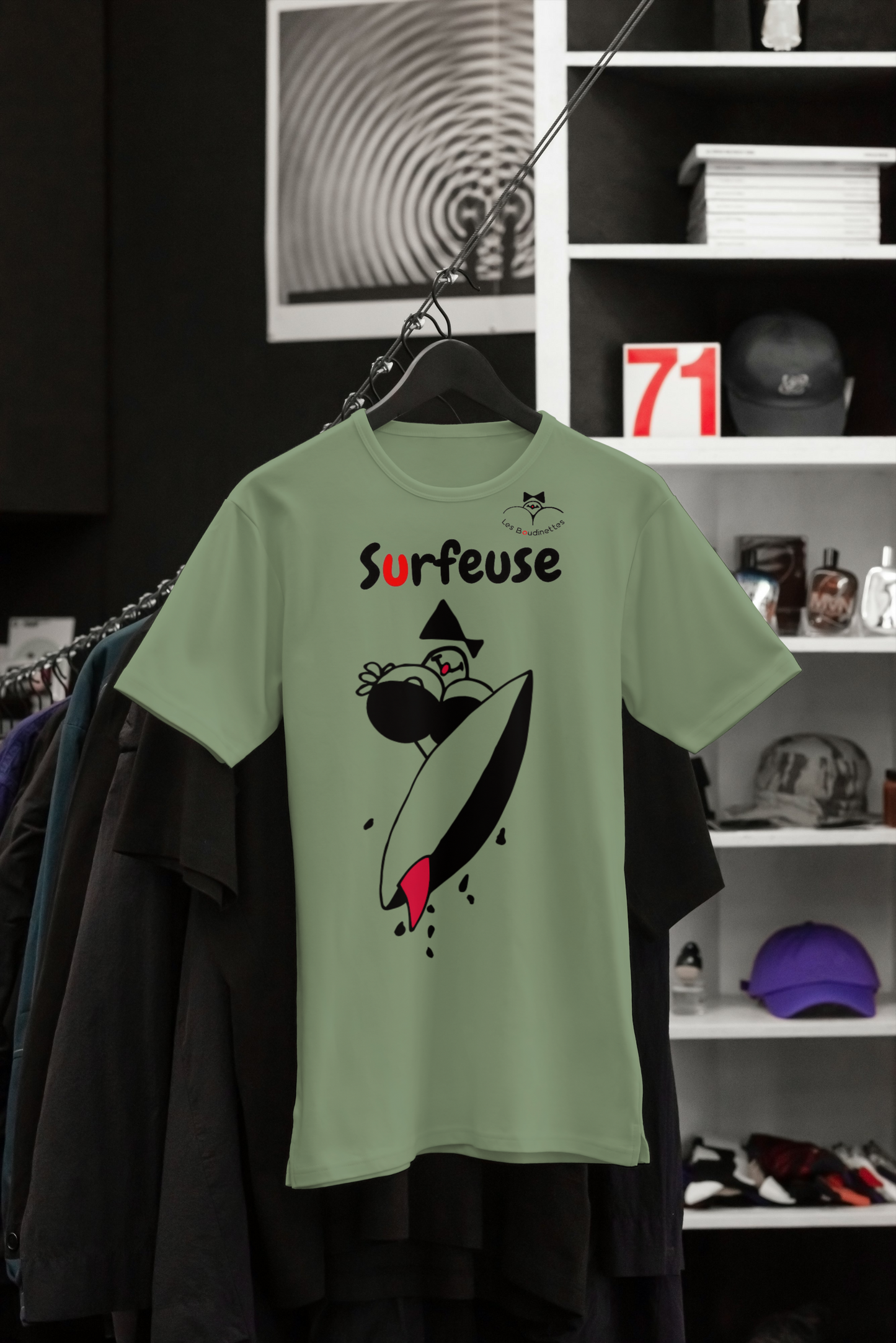 T-shirt Surfeuse avec Logo à l'Arrière