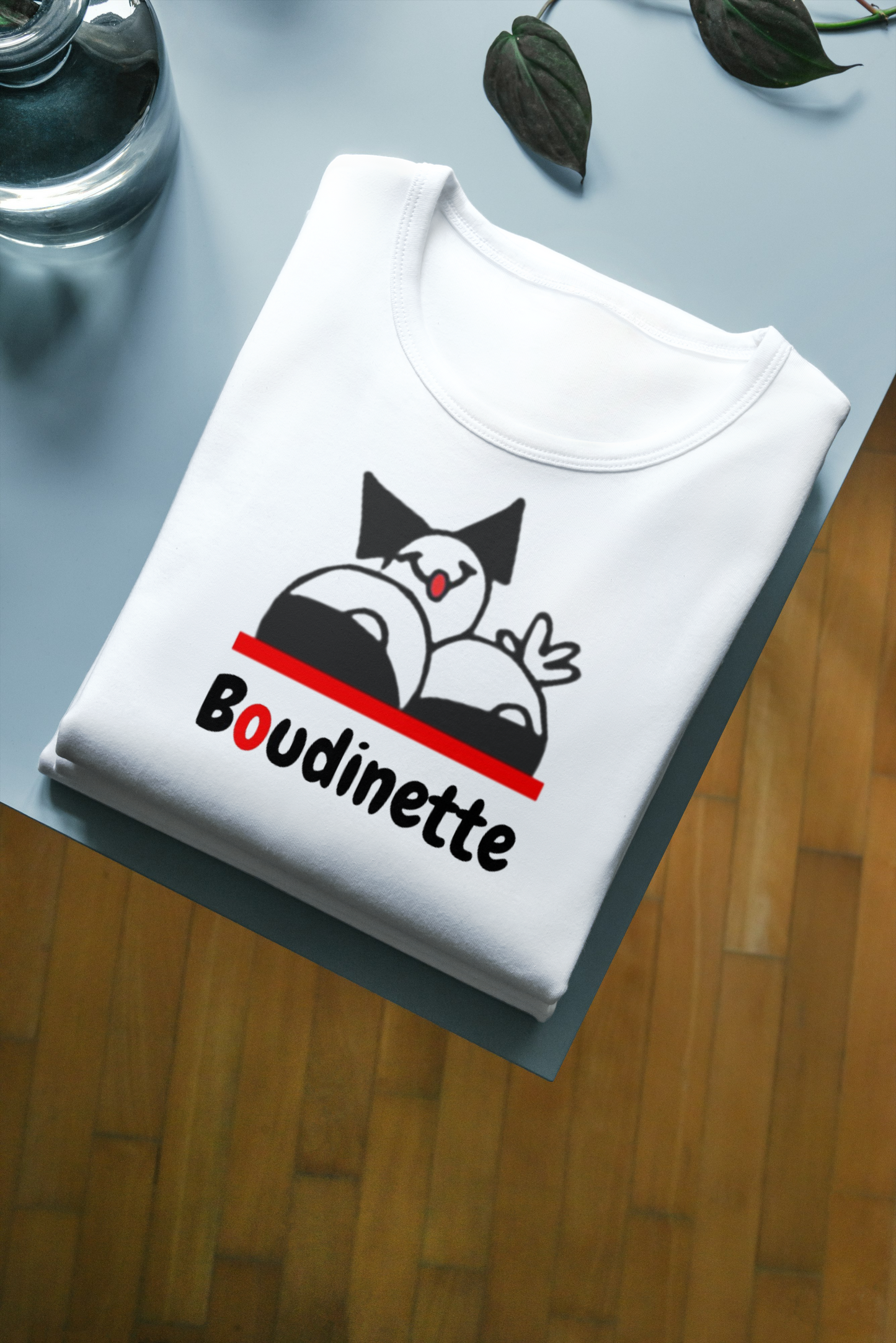 T-shirt "Fière d'être une Boudinette" avec le texte et le logo au dos