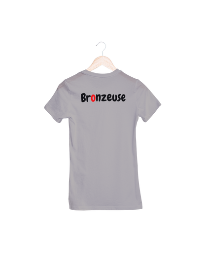 T-shirt Bronzeuse avec texte au dos