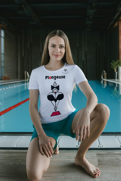 T-shirt Plongeuse avec Logo à l'Arrière