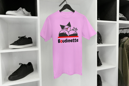 T-shirt "Fière d'être une Boudinette" avec le texte et le logo au dos