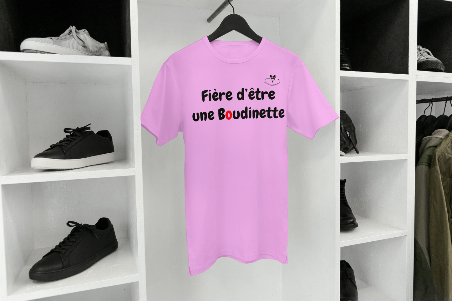 T-shirt "Fière d'être une Boudinette" avec le dessin au dos