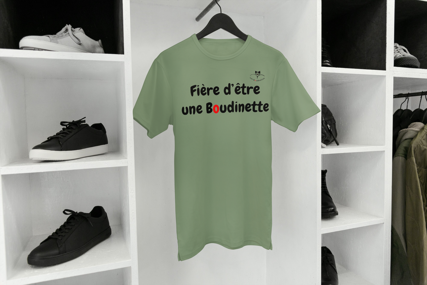 T-shirt "Fière d'être une Boudinette" avec le dessin au dos