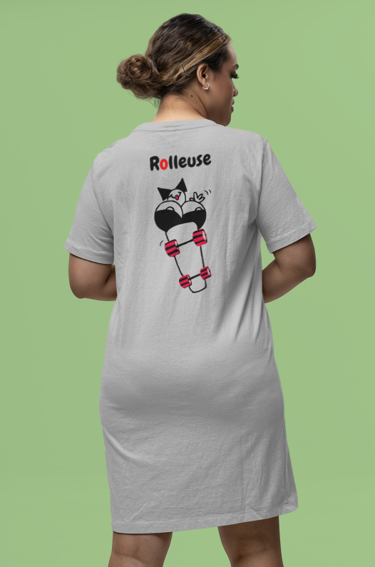 Robe avec le logo à l'avant et le dessin "Rolleuse" au dos | Les Boudinettes