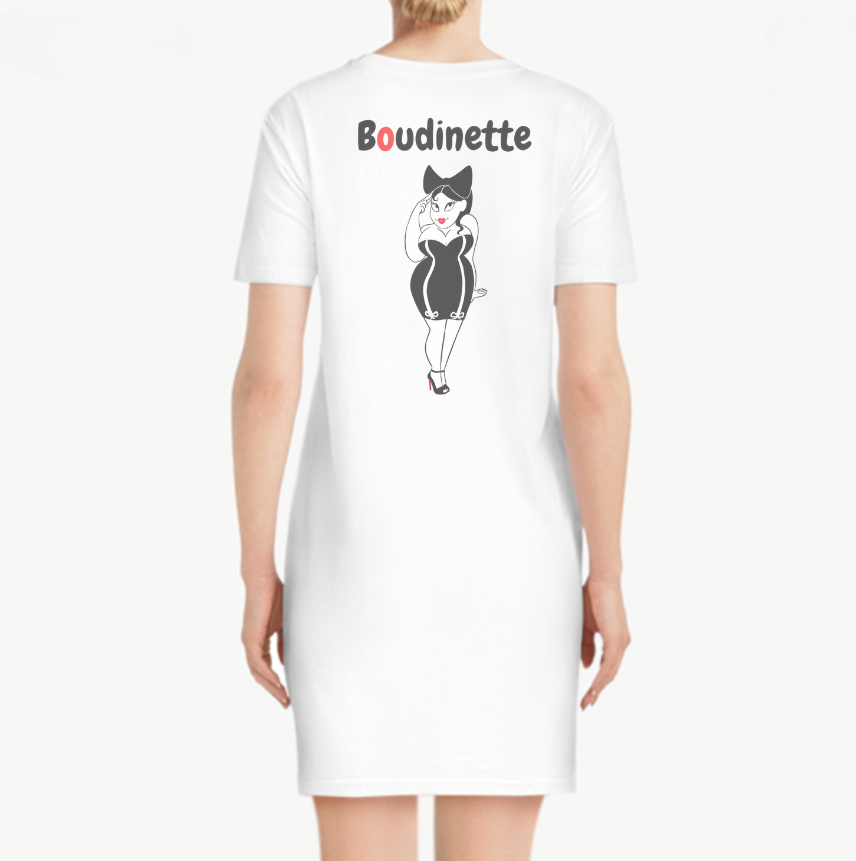 Robe avec le logo à l'avant et le dessin 'Boudinette' au dos | Les Boudinettes