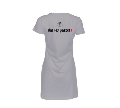 Robe "Bas les pattes" avec le logo et le texte au dos | Les Boudinettes