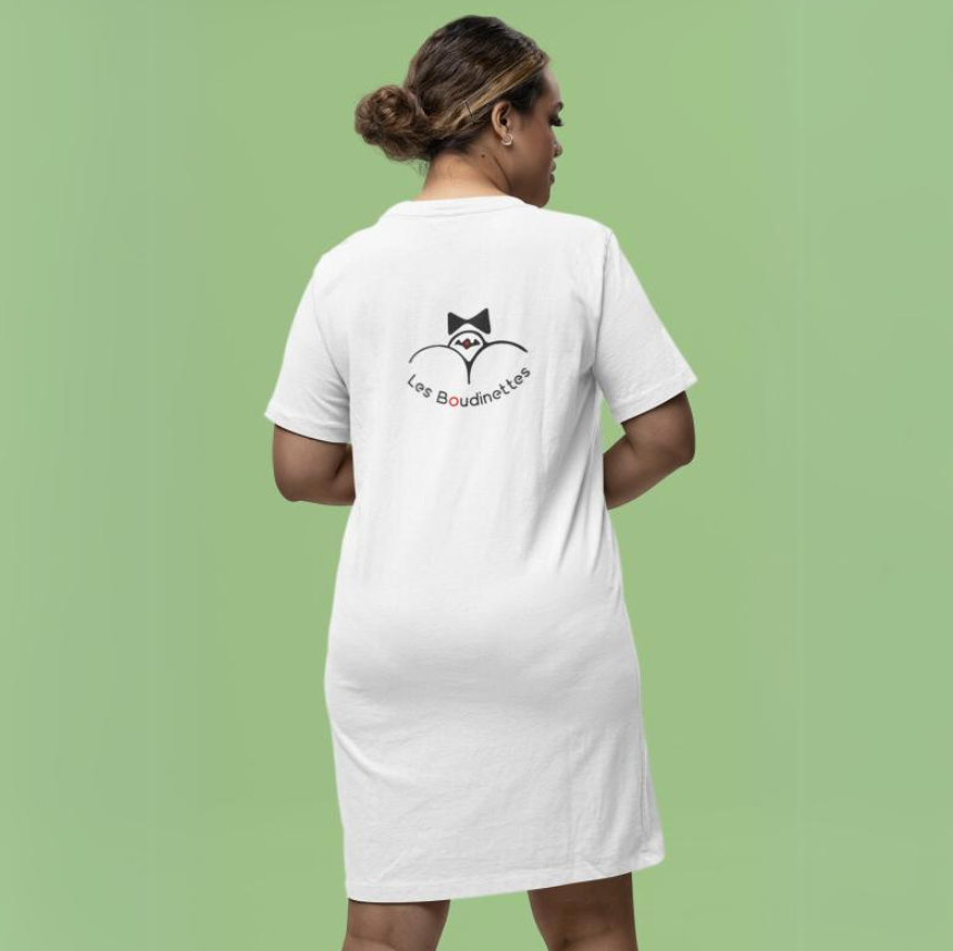 Robe "Sensuelle, pulpeuse, ronde, voluptueuse, désirable, provocante" avec le logo au dos