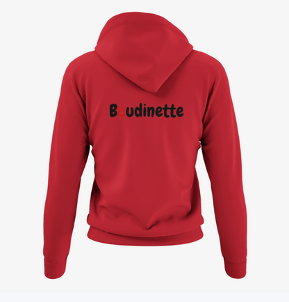 Sweat-shirt avec logo à l'avant et inscription "Boudinette" à l'arrière