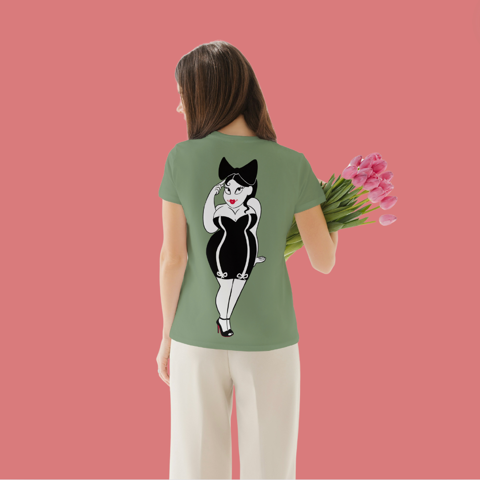 T-shirt "Fière d'être une Boudinette" avec le dessin au dos