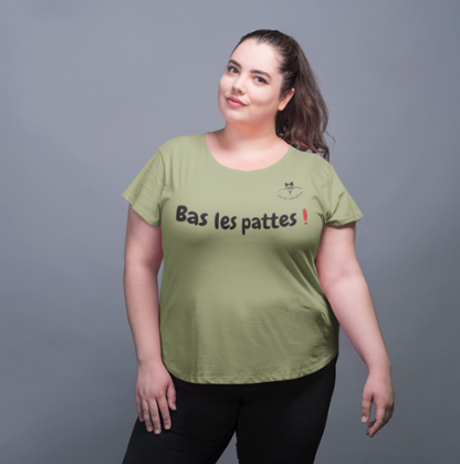 T-shirt "Bas les pattes !" avec le dessin au dos