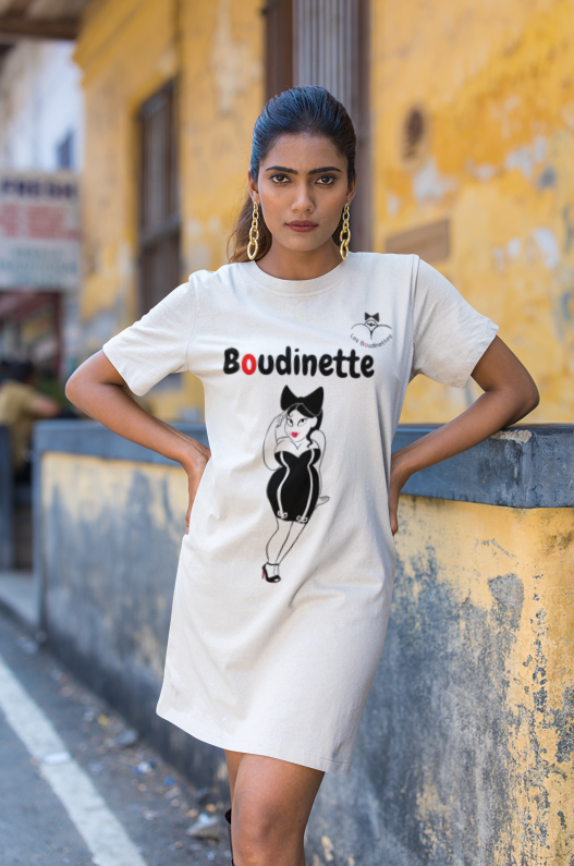 Robe avec le dessin "Boudinette" à l'avant et le logo au dos | Les Boudinettes