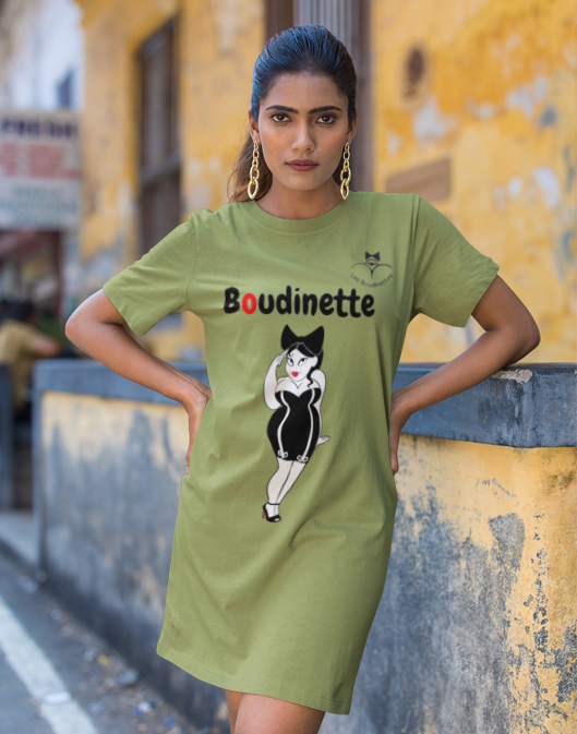 Robe avec le dessin "Boudinette" à l'avant et le logo au dos | Les Boudinettes