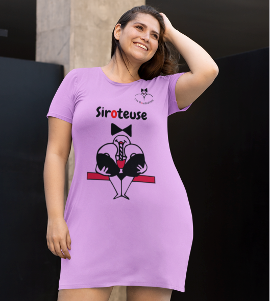 Robe "Siroteuse" avec le dessin à l'avant et le logo à l'arrière | Les Boudinettes