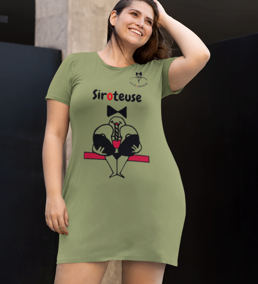 Robe "Siroteuse" avec le dessin à l'avant et le logo à l'arrière | Les Boudinettes