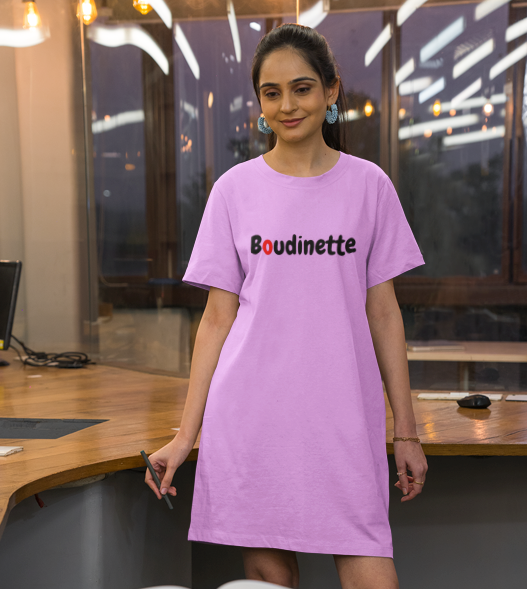 Robe 'Fière d'être une Boudinette' avec le texte et le logo au dos | Les Boudinettes