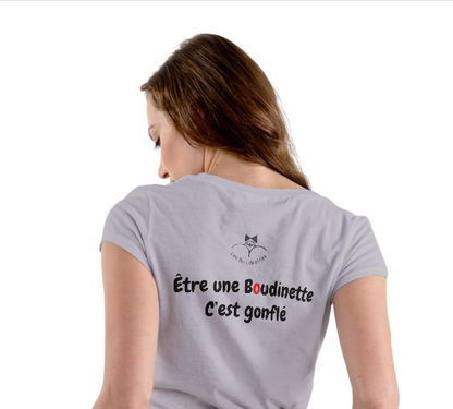 Robe 'Être une Boudinette c'est gonflé' avec le texte et le logo au dos | Les Boudinettes