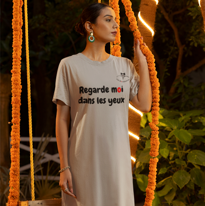 Robe "Regarde moi dans les yeux" avec le logo au dos | Les Boudinettes