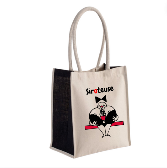 Tote Bag avec le Logo et le Dessin "Siroteuse"