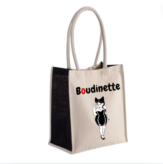 Tote Bag avec le Texte et le Dessin "Boudinette"