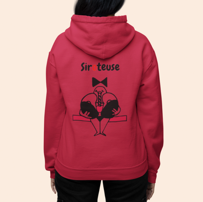 Sweat-shirt avec logo à l'avant, et dessin "Siroteuse" à l'arrière