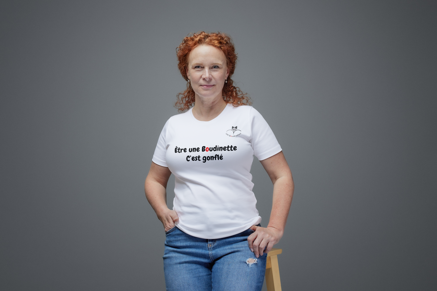 T-shirt "Être une Boudinette c’est gonflé" avec le dessin au dos