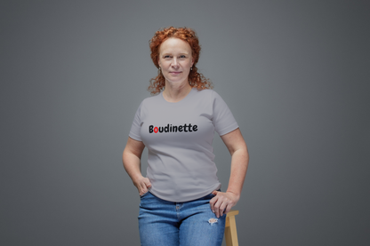 T-shirt "Fière d'être une Boudinette" avec le texte au dos