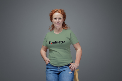 T-shirt "Fière d'être une Boudinette" avec le texte au dos