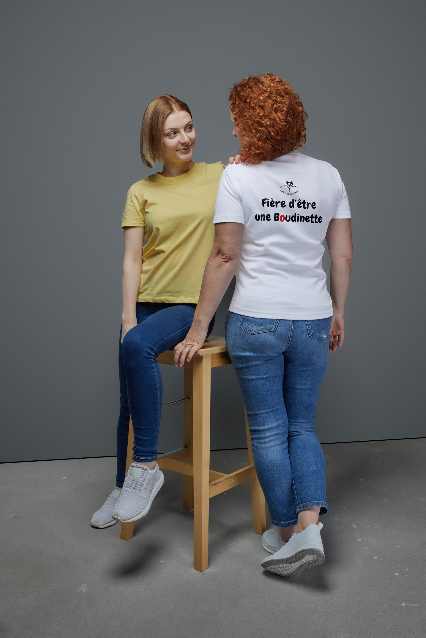 T-shirt "Fière d'être une Boudinette" avec le texte au dos