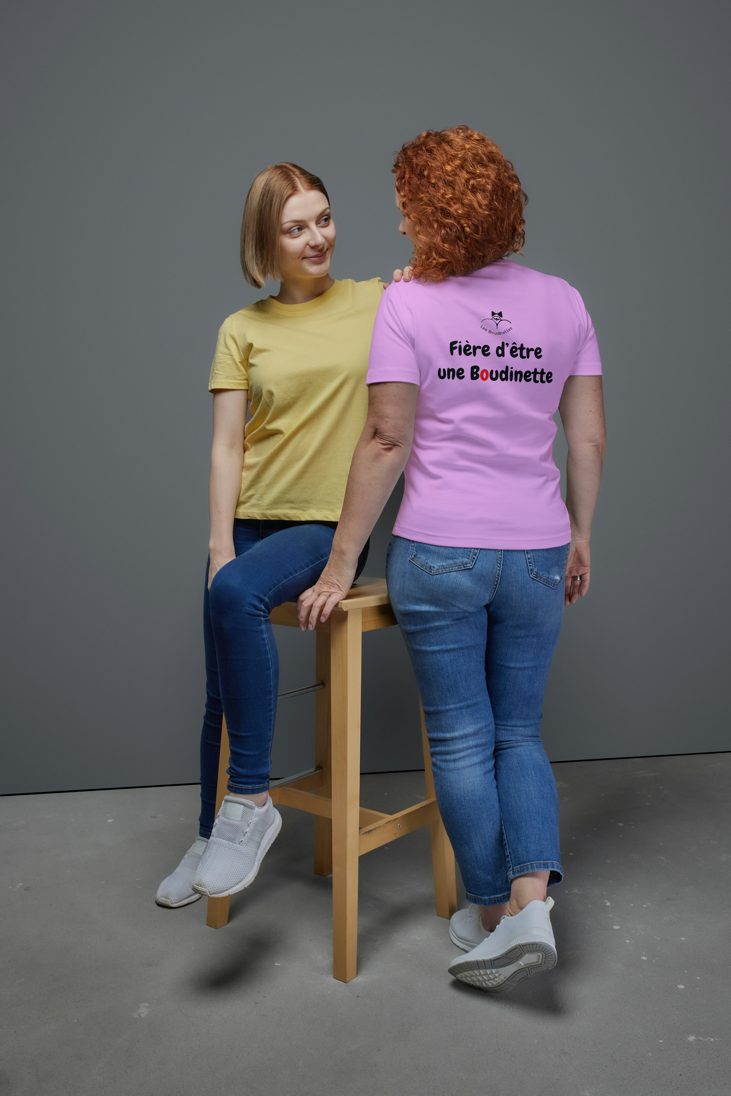 T-shirt "Fière d'être une Boudinette" avec le texte au dos