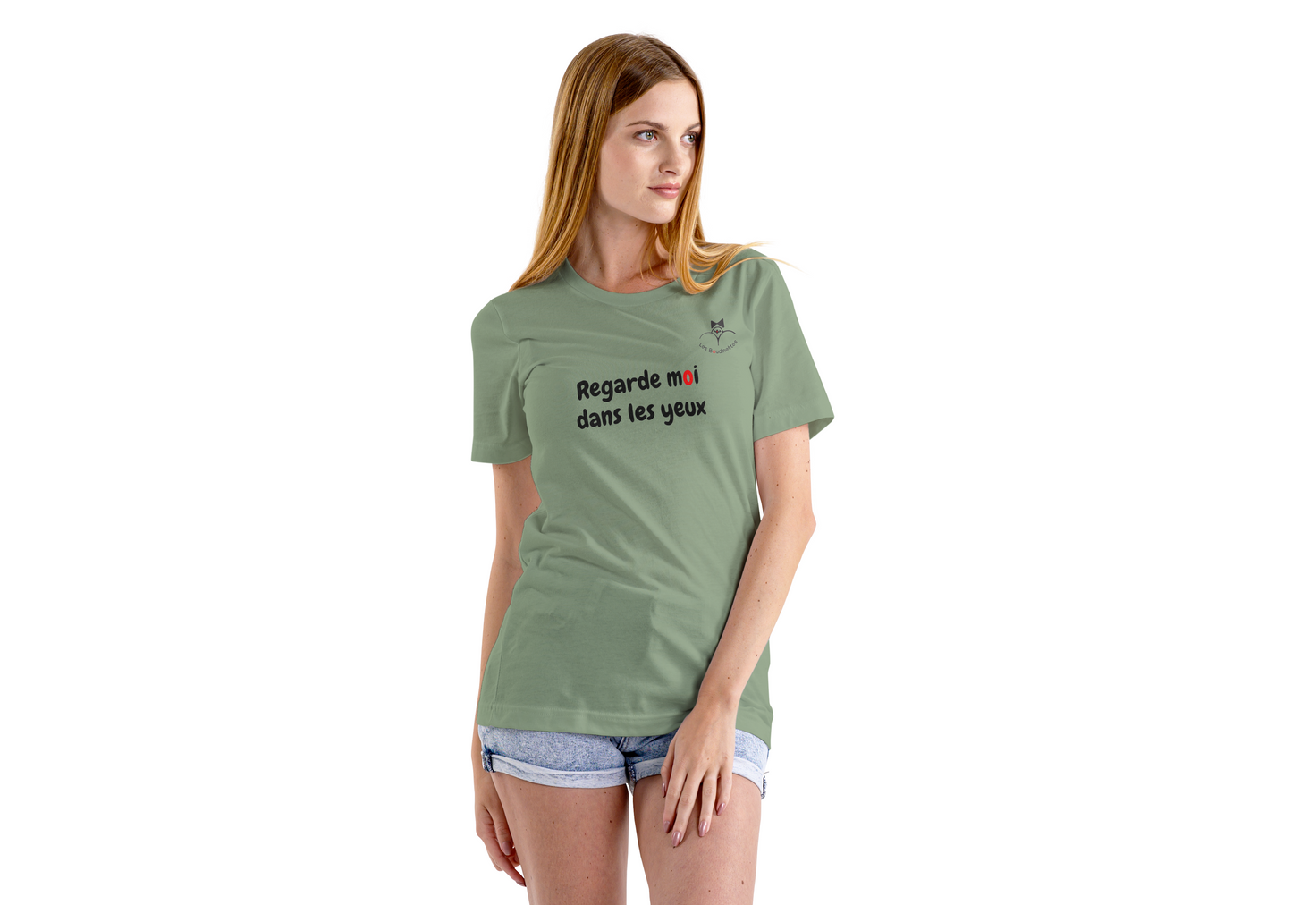 T-shirt "Regarde moi dans les yeux" avec le dessin au dos