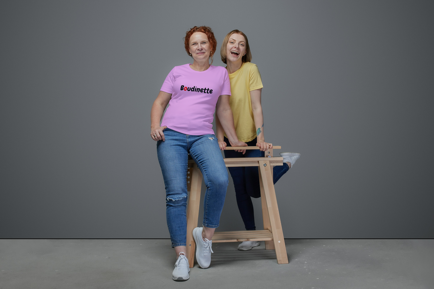 T-shirt "Fière d'être une Boudinette" avec le texte au dos