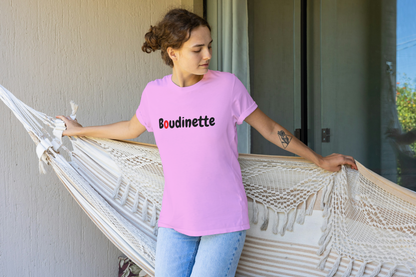 T-shirt "Être une Boudinette c’est gonflé" avec le texte au dos