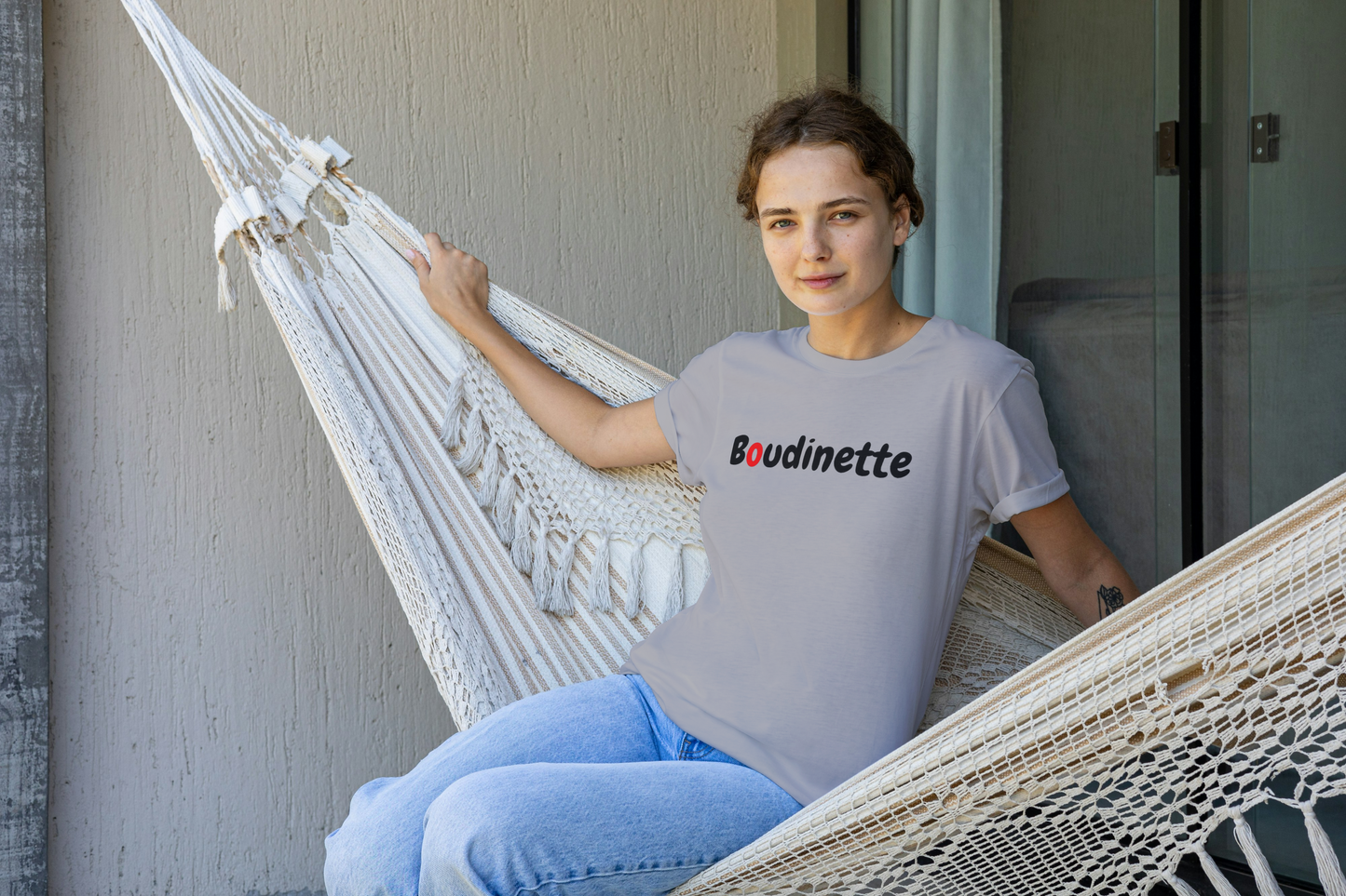 T-shirt "Être une Boudinette c’est gonflé" avec le texte au dos