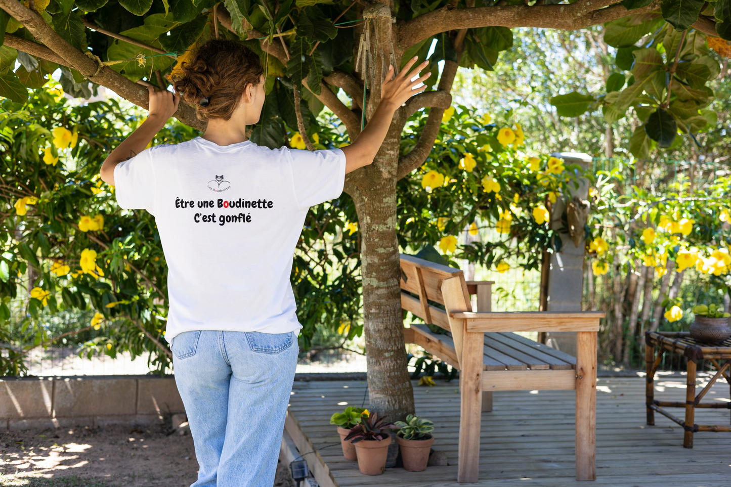 T-shirt "Être une Boudinette c’est gonflé" avec le texte au dos